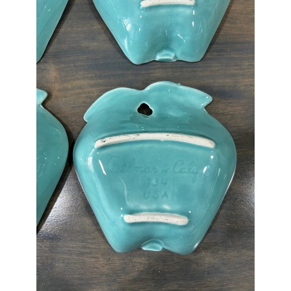 4 Belmar of California Hoenig Pottery Apple Dishes Pottery Serving Bowls Turquoi - Picture 3 of 6